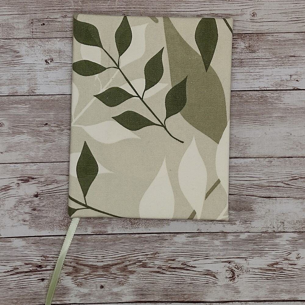 Grey Fabric Cover Journal, Repurposed Book Journal, Rebound Book Notebook